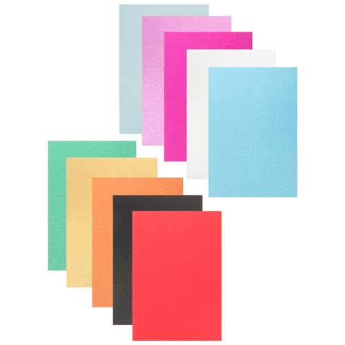 HOMSFOU 10 Blatt Glitzerpapier Glitzerndes Bastelpapier Bunten Farben für Diy Projekte Scrapbooking und Einladungskarten Hochwertiges und Langlebiges Bastelmaterial von HOMSFOU