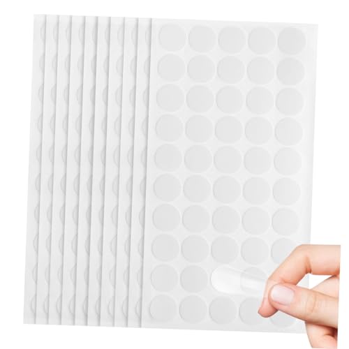 HOMSFOU 10 Blatt Nano-Klebeband Posteraufkleber für die Wand doppelseitige Kreispunkte Klebebandpunkte doppelseitige Punkte doppelseitiger Klebepunktkleber Polyethylen Weiß von HOMSFOU