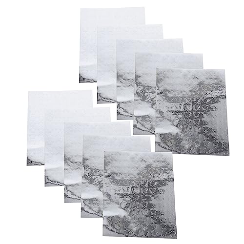HOMSFOU 10 Blatt Selbstklebende Sternaufkleber aus Aluminiumfolie Silberne Etiketten für Hochzeiten Bastelprojekte und Geschenkverpackungen von HOMSFOU