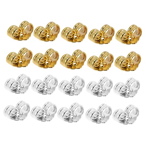 HOMSFOU 10 Paare Hypoallergene Ohrstecker Verschlüsse Silber Weiße Goldfarbene Ohrstopper Sicherer Halt für Damen Ohrringe Langlebige DIY Schmuckzubehör Komfortabel Modisch HOMSFOU 10 Paare Hypoallergene Ohrstecker Verschlüsse Silber Weiße Goldfarbene Ohrstopper Sicherer Halt für Damen Ohrringe Langlebige DIY Schmuckzubehör Komfortabel Modisch von HOMSFOU
