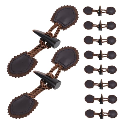 HOMSFOU 10 Paare Resin Horn Knebelknöpfe für Wintermäntel Langlebige Knöpfe zum Annähen Sicherer Verschluss für Dufflecoats und Strickjacken Praktisches Ersatzset für Kleidung von HOMSFOU