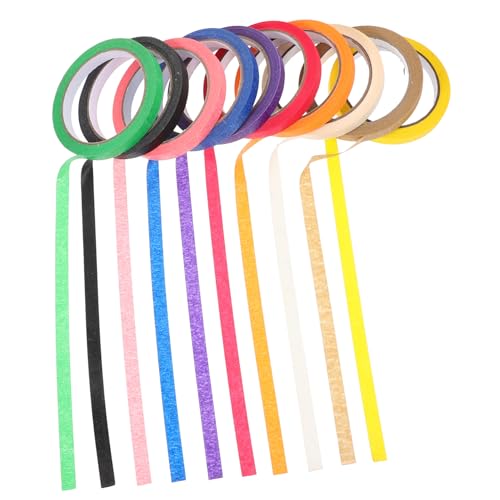 HOMSFOU 10 Rollen Abdeckband Klebebandmaskierung Band schwere Klebeband nachfüllt Regenbogen-Klebeband klebrig Malerband zum Lackieren DIY Bastelbänder Kunstfarbband Papier von HOMSFOU