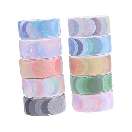HOMSFOU 10 Rollen Dekorative Aufkleber für die Tasche bunt Farben Handwerk Punkt farbig Scrapbook-Klebeband dekorativ Washi-Tape-Aufkleber Klebeband Washi Klebeband für Scrapbooking Papier von HOMSFOU