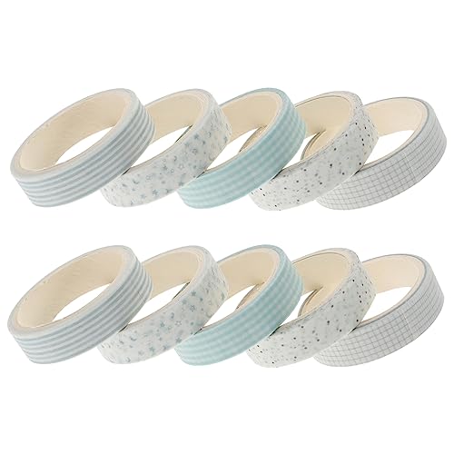 HOMSFOU 10 Rollen Dekorative Klebebänder Set Washi Tape für Scrapbooking DIY Projekte Selbstklebend Bunten Farben für Journaling und Kreative Bastelarbeiten von HOMSFOU