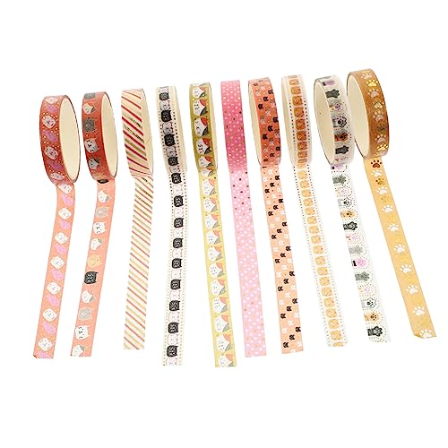 HOMSFOU 10 Rollen Dekorative Washi Klebebänder mit Haustiermotiven Selbstklebende DIY Tapes für Scrapbooking Tagebuch und Geschenkverpackung von HOMSFOU