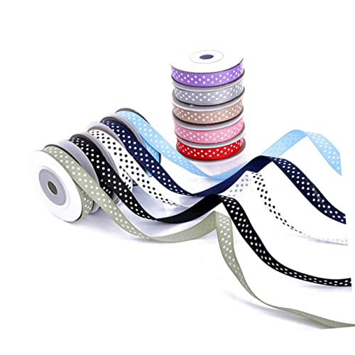 HOMSFOU 10 Rollen Gepunktetes Dekoband Yards pro Rolle Vielseitiges Geschenkband für DIY Hochzeiten und Partys Langlebig und für Kreative Bastelprojekte von HOMSFOU
