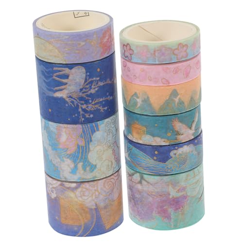 HOMSFOU 10 Rollen Goldprägungs Aufkleberband Bastelband Tagebuchaufkleber Dekoratives Bastelband Planerband Scrapbook Klebeband Scrapbooking Zubehör Klebeband Für Scrapbooking von HOMSFOU
