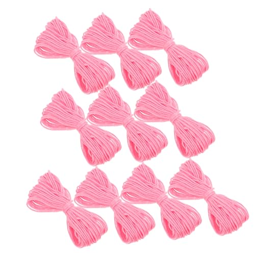 HOMSFOU 10 Rollen Handgefertigter Gewebter Baumwollfaden Freundschaftsarmbänder Stickgarn Garnfaden Baumwollstickgarn Sticktwist Für Kreuzstich Nähzubehör Rosa von HOMSFOU