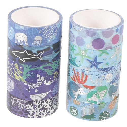 HOMSFOU 10 Rollen Washi Tape Dekoratives Klebeband für Scrapbooking Diy Projekte Journal und Geschenkverpackungen Einfach Abreißbar und Vielseitig Verwendbar von HOMSFOU