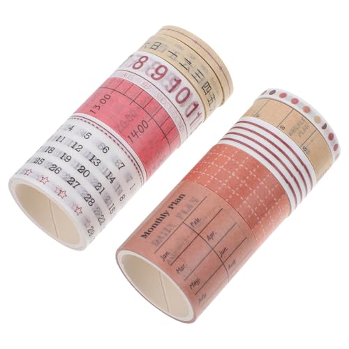 HOMSFOU 10 Rollen Washi Tape Diy Klebeband für Scrapbooking Journaling und Dekoration für Tagebücher Planer und Bastelprojekte Gewohnheiten Monatsansicht von HOMSFOU