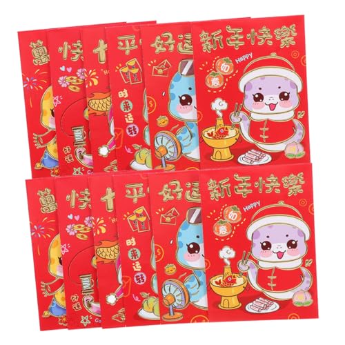HOMSFOU 10 Sätze Cartoon-Schlangenumschlag rote umschläge chinesisch Chinesisches rotes Paket rote Geldumschläge für Bargeld Geldumschlag Rote Umschläge für Bargeld Papier von HOMSFOU