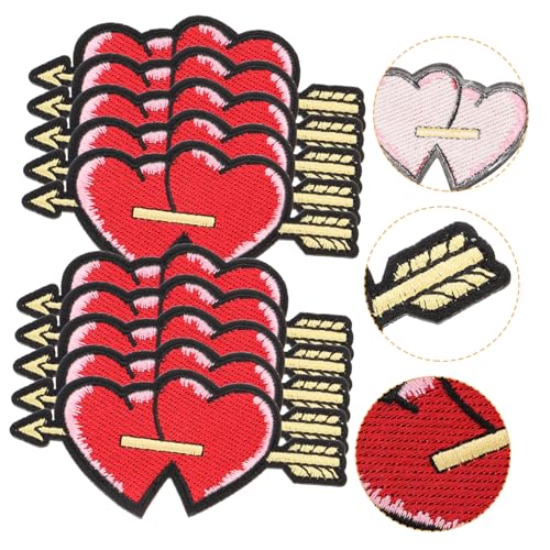 HOMSFOU 10 Stk. Dekorative Patches Herz und Aufnäher für Diy Kleidung Bügel und Nähflicken für Jeans Kleider und Taschen für Erwachsene von HOMSFOU