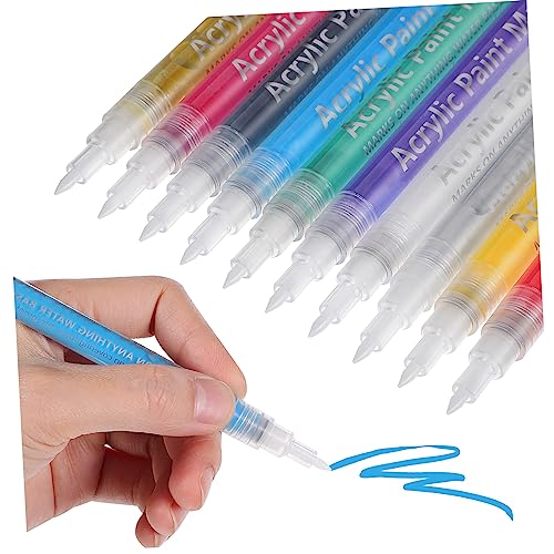HOMSFOU 10 Stück Acryl Malstifte Teiliges mit Feiner Spitze für Diy Projekte Maniküre und Steine Farbenfrohe Acrylfarbe für Bastelarbeiten HOMSFOU 10 Stück Acryl Malstifte Teiliges mit Feiner Spitze für Diy Projekte Maniküre und Steine Farbenfrohe Acrylfarbe für Bastelarbeiten von HOMSFOU
