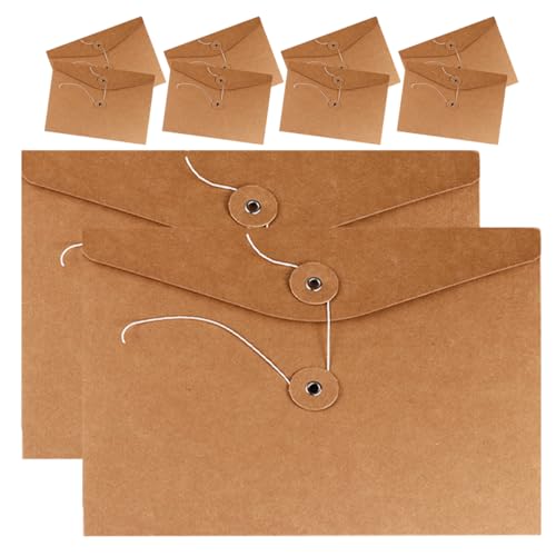 HOMSFOU 10 Stück Aktenhalter Dateiumschläge Verpackungsbeutel Aus Kraftpapier Aktentaschen Kraftpapierbeutel Kleine Papierumschläge Verpackungstaschen Kraftpapiertüte 350g Kraftpapier von HOMSFOU