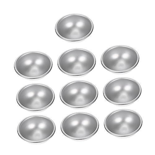 HOMSFOU 10 Stück Aluminiumform Formen für Salzkugeln Runde Seifenform Halbkugelformen DIY formen für zu hause Badesalzformen Formen für Handwerk Metall formen Aluminiumlegierung Silber von HOMSFOU