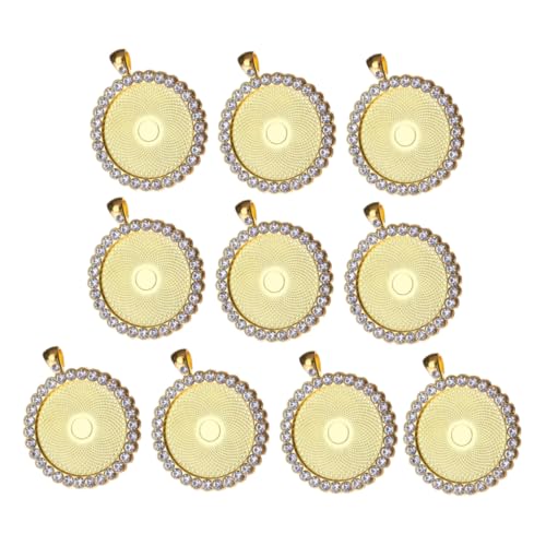 HOMSFOU 10 Stück Anhängertablett mit Strasssteinen Anhängerschalen für die Schmuckherstellung Cabochons für die Schmuckherstellung Anhängerletz Zinklegierung Golden HOMSFOU 10 Stück Anhängertablett mit Strasssteinen Anhängerschalen für die Schmuckherstellung Cabochons für die Schmuckherstellung Anhängerletz Zinklegierung Golden von HOMSFOU