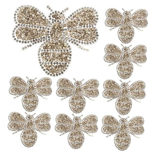 HOMSFOU 10 Stück Bienen Patches Abriebfeste Bügelaufnäher für Kleidung Hüte und Dekoration Multifunktionale Applikationen für Diy Projekte und Reparaturen von HOMSFOU