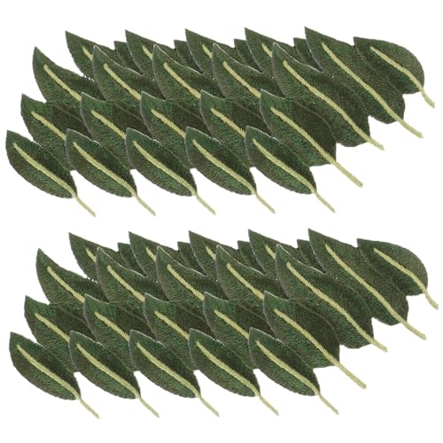 HOMSFOU 10 Stück Blatt-Stickerei-Patch Flecken für Kleidung bestickt Blätter Applikationen Aufnäher nähen gestickte Aufnäher Blattflicken zum Aufbügeln Kleiderflicken für Löcher Stoff Grün von HOMSFOU
