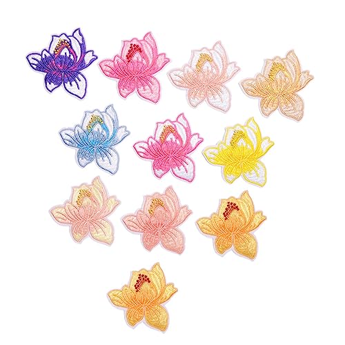 HOMSFOU 10 Stück Blumen Applikationen Waschbare Patches zum Aufnähen für Kleidung DIY Deko für Taschen und Kleidung Ornamente für Mehr Kreativität und Stil von HOMSFOU