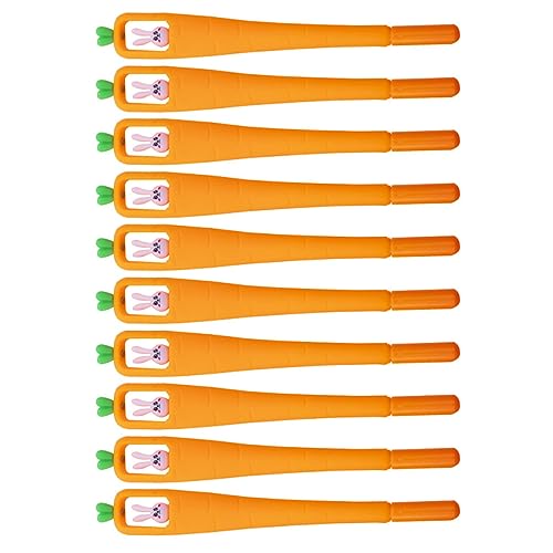 HOMSFOU 10 Stück Cartoon Kaninchen Kugelschreiber 0,5mm Niedliche Karotten Roller Pen für Schule Büro Praktisch und Langlebig Kawaii Schreibwaren für Kinder und Studenten von HOMSFOU