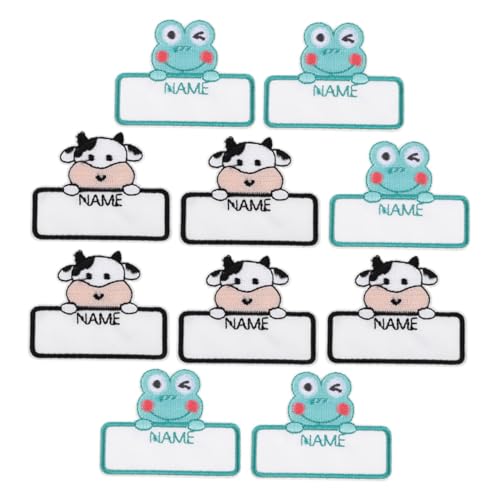 HOMSFOU 10 Stück DIY Namensetiketten für Kleidung Selbstklebende Cartoon Tiermotiv Aufkleber Dekorative Leere Etiketten für Kleidung Vielseitige Verwendung für Schule und Freizeit von HOMSFOU