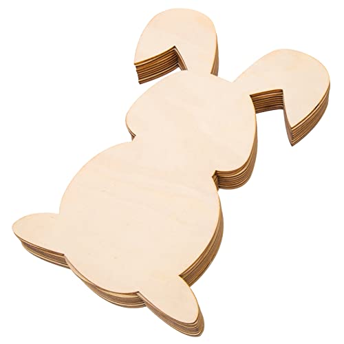 HOMSFOU 10 Stück Diy Bunny Holzscheiben Unfertige Hasenform für Osterdekoration Bastelmaterial für Kreative Projekte zum Malen und Gestalten von Frühlingsdeko von HOMSFOU