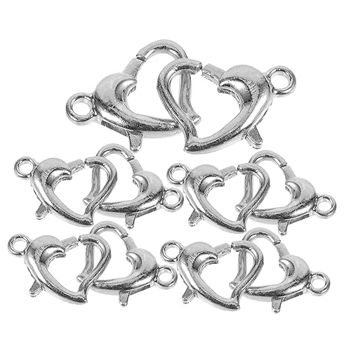 HOMSFOU 10 Stück Diy Herz Lobster Clips für Schmuck Vielseitige Verbindungselemente für und Armbänder Installieren und Langlebig für Kreative Schmuckgestaltungen von HOMSFOU