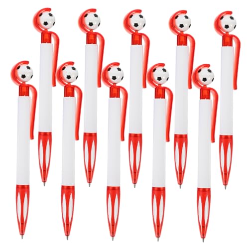 HOMSFOU 10 Stück Fußball-Partygeschenke Fußballparty Multipack Fußball thematisiert Fußballspiel Dekorationen Kugelschreiber für die Schule Sportkugelschreiber Fußball Stifte Plastik rot HOMSFOU 10 Stück Fußball-Partygeschenke Fußballparty Multipack Fußball thematisiert Fußballspiel Dekorationen Kugelschreiber für die Schule Sportkugelschreiber Fußball Stifte Plastik rot von HOMSFOU