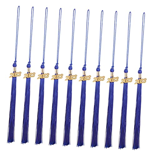 HOMSFOU 10 Stück Graduierungskappe Quasten Party Abschluss Quasten Datum Abschlusshutdekoration Dekorationen erste Graduiertenkappen-Accessoire Kappenaufsatz Polyester Blue von HOMSFOU