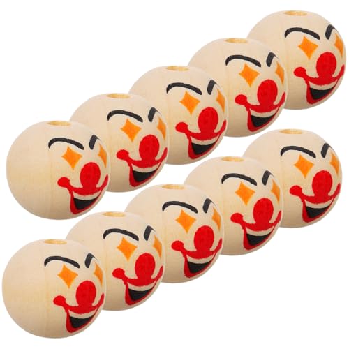 HOMSFOU 10 Stück Holzperlen mit Clown Gesicht Runde DIY Schmuckperlen für Basteln Sicherer Naturholz Anhänger für Armbänder Halsketten Ohrringe Kreative Bastelidee für Geburtstage HOMSFOU 10 Stück Holzperlen mit Clown Gesicht Runde DIY Schmuckperlen für Basteln Sicherer Naturholz Anhänger für Armbänder Halsketten Ohrringe Kreative Bastelidee für Geburtstage von HOMSFOU