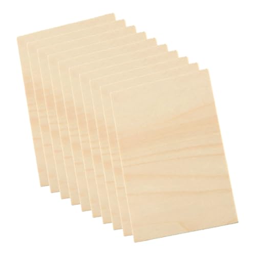 HOMSFOU 10 Stück Holzplatten Unbearbeitete Rechteckige Bastelplatten Lindenholz für Diy Projekte Modellbau Brandmalerei und Handwerksarbeiten von HOMSFOU
