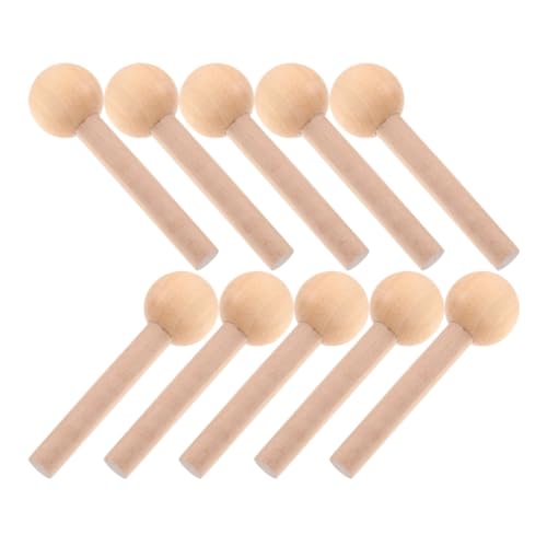 HOMSFOU 10 Stück Holzstäbe für Lochplatten Runde Holzperlen Langlebige Pegboard Haken für Diy Projekte Sicher und Vielseitig Einsetzbar für Kreative Aufbewahrungslösungen von HOMSFOU