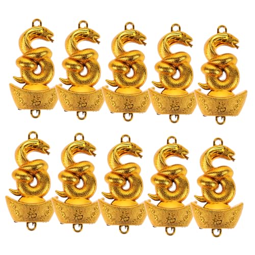 HOMSFOU 10 Stück Kleine goldene Schlangenaccessoires für Ornamente Herstellung Neujahrsschmuck hängendes Deko-Accessoire Schlangen-Auto-Anhänger Plastik HOMSFOU 10 Stück Kleine goldene Schlangenaccessoires für Ornamente Herstellung Neujahrsschmuck hängendes Deko-Accessoire Schlangen-Auto-Anhänger Plastik von HOMSFOU