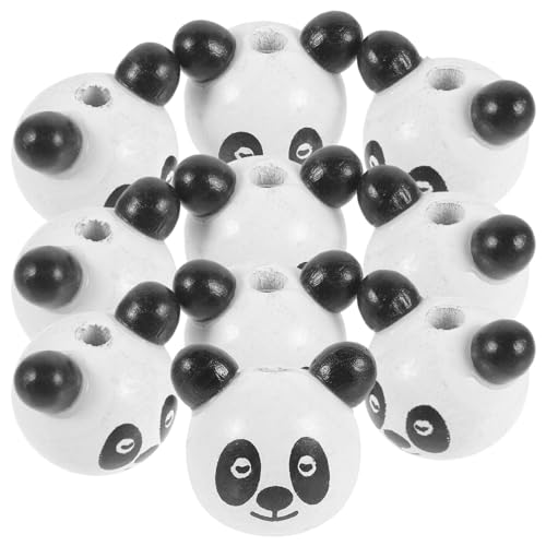 HOMSFOU 10 Stück Kreative Bunte Holzperlen mit Tierkopf Design für Diy Bastelprojekte für Armbänder und Schmuck für Panda Stil von HOMSFOU