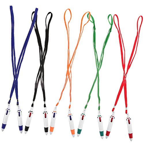 HOMSFOU 10 Stück Mehrfarbige Kugelschreiber mit Lanyard Einziehbare Stifte für Schule und Büro Bunte Stifte mit Halterung Rot Grün Blau Schwarz Orange HOMSFOU 10 Stück Mehrfarbige Kugelschreiber mit Lanyard Einziehbare Stifte für Schule und Büro Bunte Stifte mit Halterung Rot Grün Blau Schwarz Orange von HOMSFOU