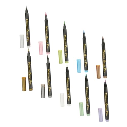 HOMSFOU 10 Stück Metallic Marker Stifte Wasserfeste Acrylmarker mit Weicher Spitze für Zeichnen Graffiti und Ausmalen für Erwachsene von HOMSFOU