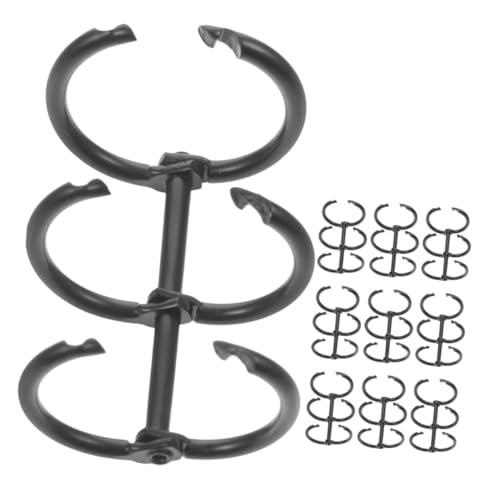 HOMSFOU 10 Stück Metallschnalle Bindemittel Mini-binderringe Scrapbooking Kleine Binderinge Clips Ordner Binderücken Für Lose Blätter Heftklammern Klein Binder Sprengring Schwarz Legierung von HOMSFOU