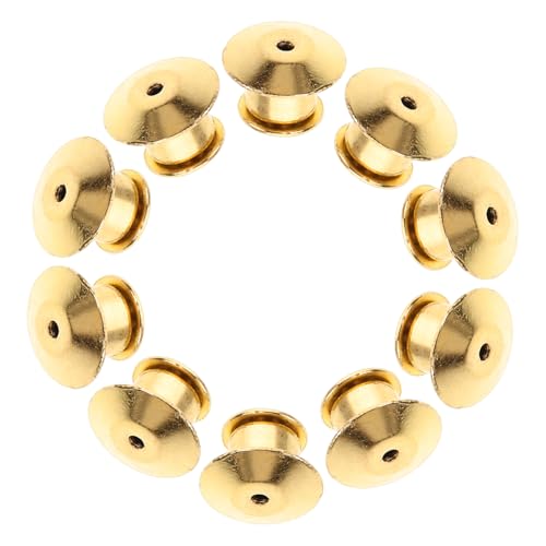 HOMSFOU 10 Stück Metallstift Sicherungsstift Zurück Sichere Pin-rückseiten Sicherheitskupplungsstift Verschlussstift Dornschließe Verschluss Pin-backing-verriegelung Krawattennadeln Golden von HOMSFOU