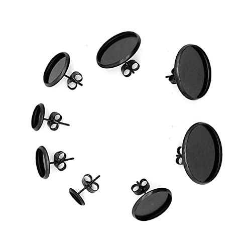 HOMSFOU 10 Stück Ohrring Rohlinge mit Schwarzem Boden für DIY Schmuckherstellung Runde Ohrstecker Basis mit Ohrstöpseln zum Basteln Eigener Ohrringe HOMSFOU 10 Stück Ohrring Rohlinge mit Schwarzem Boden für DIY Schmuckherstellung Runde Ohrstecker Basis mit Ohrstöpseln zum Basteln Eigener Ohrringe von HOMSFOU