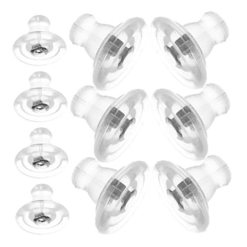 HOMSFOU 10 Stück Ohrstecker Ohrringteile Ohrläppchen Verschlüsse Zubehör Ohrringe Damen Ersatz Stil Für Flache Weiche Ohrringheber Sicherer Ohrringstecker Silber 18 Karat Gold von HOMSFOU