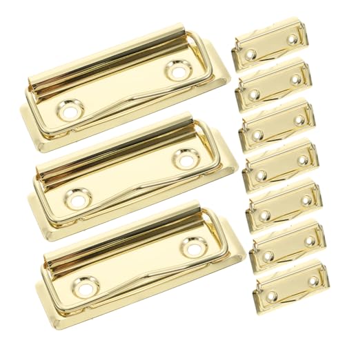 HOMSFOU 10 Stück Ordnerzubehör Büroklammern Klemmbretter aus Metall Datei-Clip Schulzeitungsklammern Clips Clips Klemmbretter für Zwischenablagen Clip für Bretter Aluminiumlegierung Golden von HOMSFOU