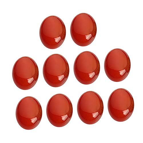 HOMSFOU 10 Stück Red Jade Schmuckzubehör Rot Herstellung Steinvorräte Achat-Edelstein-Patch Achat Edelstein Schmuck Zeit Accessoires Edelsteine ​​zum Basteln Armbandperlen Juwelenaufkleber von HOMSFOU
