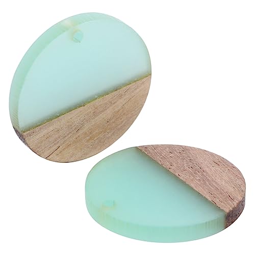 HOMSFOU 10 Stück Resin Holz Anhänger Runde Vintage Diy Schmuck für Ohrringe Armbänder Taschen und Mehr von HOMSFOU