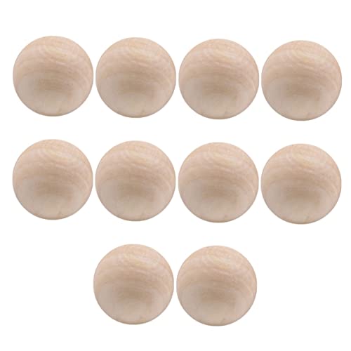 HOMSFOU 10 Stück Runde Holzperlen ohne Bohrung Natürlichem Lotus Holz Diy und Bastelmaterialien Holzfarbe für Schmuck und Dekoration von HOMSFOU