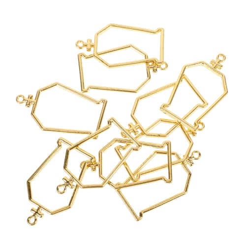 HOMSFOU 10 Stück Sargmetallrahmenzubehör Einfassungen Für Die Schmuckherstellung Blenden Halskette Groß Hohl Anhänger Für Die Schmuckherstellung Lünette Anhängerrohlinge Anhängerkit Golden von HOMSFOU
