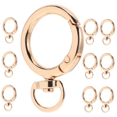 HOMSFOU 10 Stück Schnappschnalle Runder Karabiner Schlüsselanhänger Clips Geldbörsenverschluss Kreisförmige Schlüsselring Clips Für Schlüssel Kettenschnallen Clip Federschnalle von HOMSFOU
