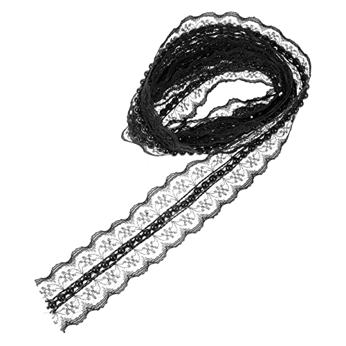 HOMSFOU 10 Stück Spitzenband für Handarbeiten Schwarz Elastisches Spitzenband für Diy Dekoration Kleidung Accessoires und Hochzeitsdeko Langlebig und Vielseitig Einsetzbar von HOMSFOU