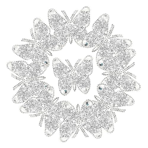 HOMSFOU 10 Stück Strass Patches Selbstklebende Dekorative Nähflicken für Kleidung Diy Gestickte Aufnäher Vielseitige Bügel Patches für Reparaturen und Dekorationen von HOMSFOU