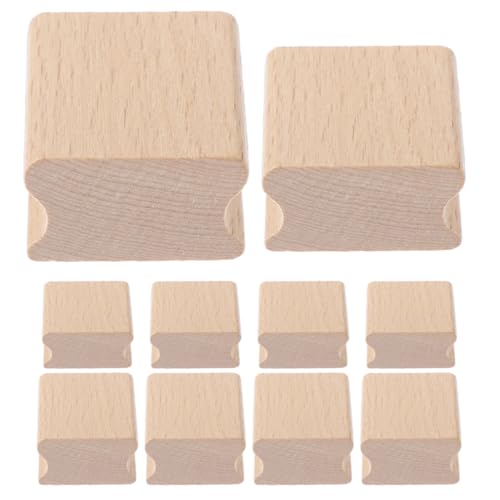 HOMSFOU 10 Stück Teiliges Blanko holzstempel Buchenholz mit Präzisen Rillen Leichter Griff Lackierte Oberfläche für DIY Scrapbooking Kartenherstellung und Kreative Stempelprojekte von HOMSFOU