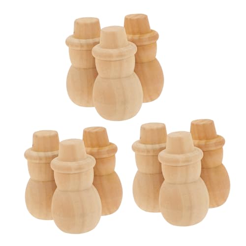 HOMSFOU 10 Stück Teiliges DIY Holz Schneemann zum Bemalen Langlebige Weihnachtsdeko für Kreative Bastelidee für Xmas Party Individuelles Holzhandwerk für Haus und Schreibtisch von HOMSFOU